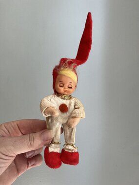 Vintage Christmas Sleepy Child in Pajamas Sitter Ornament Jestia Japan
